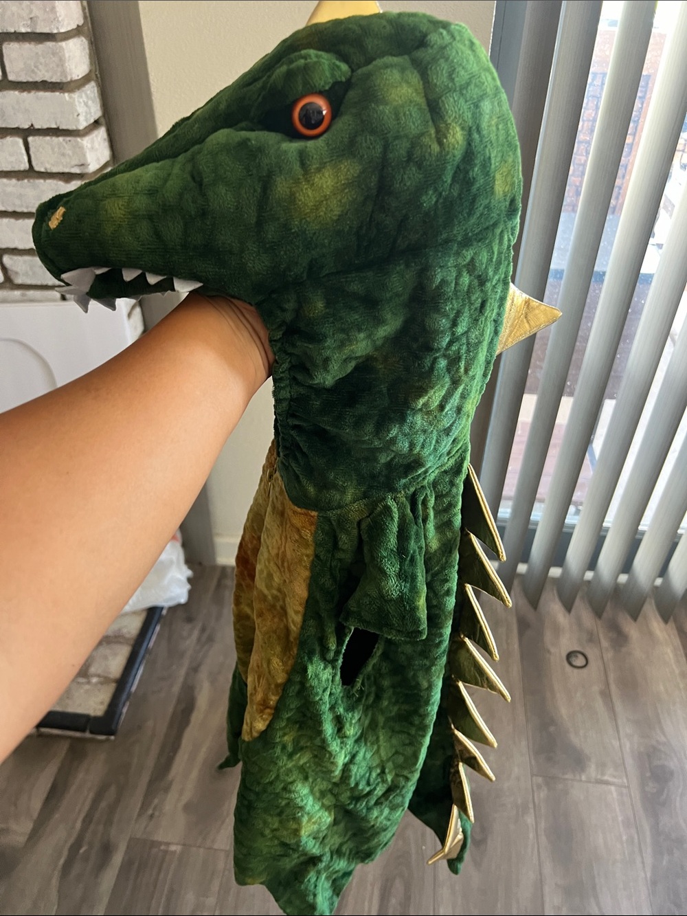 Green Plush Dinosaur costume - Soft Plush pretend play